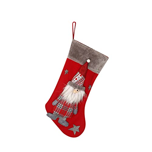 Stocking Stuffers for Adults Teens Christmas Stockings Christmas Decorations Santa Gifts Socks Candy Stockings Gift Bags Scene Hanging Ornaments (C, One Size)