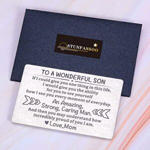 Stocking Stuffers for Men Son Gifts from Mom Graduation Gifts for Him Christmas Gifts for Men Adult Son Stocking Stuffers for Teens Boy Gift Ideas to My Son Birthday Card 21st Birthday Wallet Card