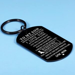 Teen Boys Gift Ideas Son Gifts from Mom Inspirational Keychain for Him Son-in-Law Stepson Birthday Christmas Stocking Stuffers for Teens Valentines Day Gifts for Kids Graduation Gifts Back to School