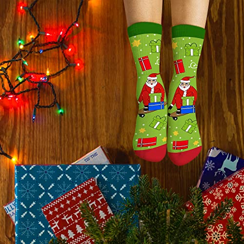 Funny Christmas Socks for Men Women Teens Boys - Jolly Af Secret Santa Gifts Christmas Novelty Fun Crew Funky Cute Crazy Silly Socks Funny Xmas Stocking Stuffers