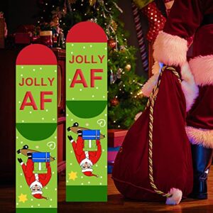 Funny Christmas Socks for Men Women Teens Boys - Jolly Af Secret Santa Gifts Christmas Novelty Fun Crew Funky Cute Crazy Silly Socks Funny Xmas Stocking Stuffers