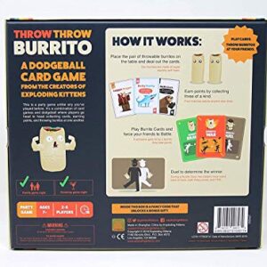 Throw Throw Burrito by Exploding Kittens - A Dodgeball Card Game - Family-Friendly Party Games - for Adults, Teens & Kids - 2-6 Players