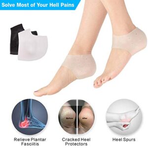 (5 Pairs) Heel Protectors, Heel Cups for Heel Pains, Silicone Heel Pads Cushion, Heal Dry Cracked Heels, Universal Size, Stocking Stuffers for Women Teen Girls Adults Wife Mom for Her