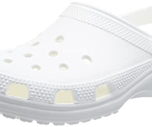 Crocs Unisex-Adult Classic Clogs (Best Sellers), White, 11 Men/13 Women