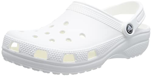 Crocs Unisex-Adult Classic Clogs (Best Sellers), White, 11 Men/13 Women