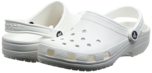 Crocs Unisex-Adult Classic Clogs (Best Sellers), White, 11 Men/13 Women