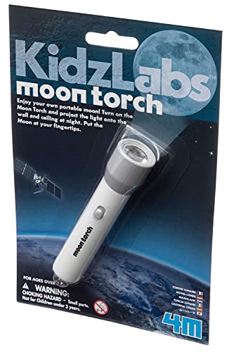 4M KidzLabs Moon Torch Projector Astronomy Science STEM Toys Educational Gift for Kids & Teens, Girls & Boys