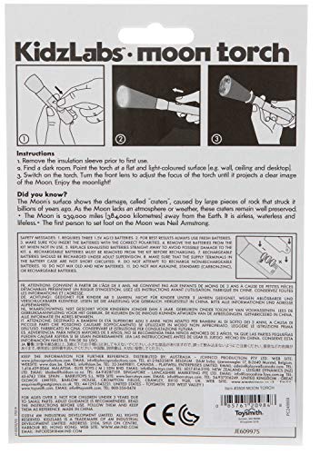 4M KidzLabs Moon Torch Projector Astronomy Science STEM Toys Educational Gift for Kids & Teens, Girls & Boys