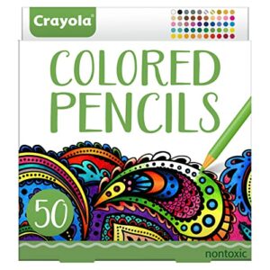 crayola colored pencils for adults (50 count), deluxe art pencil set, easter gifts [amazon exclusive]