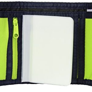 PUMA Kids' Little Rise Trifold Wallet, Navy/Green, One Size