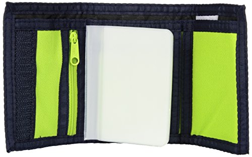 PUMA Kids' Little Rise Trifold Wallet, Navy/Green, One Size