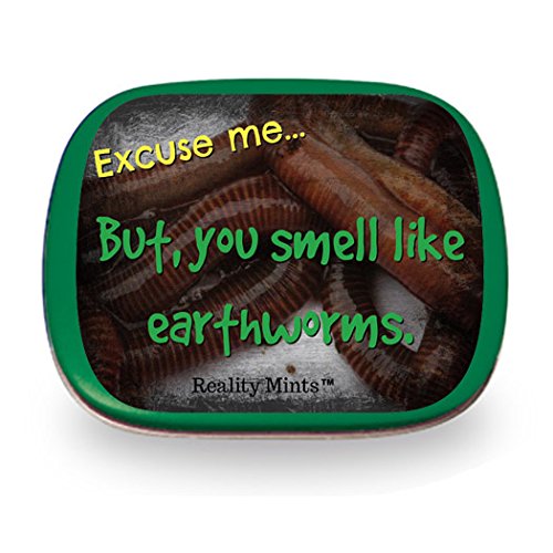 Gears Out You Smell Like Earthworms Mints Weird Gag for Friends Funny Easter Silly Stocking Stuffers for Fishermen Teen Boys Peppermint Breath Mints Stocking Ideas for Men Kids Worm Gags Fishing