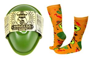 clover company fun novelty sock – avocado saver – gift for teenage girls, boys, men, women – birthday, stocking stuffer, secret santa, cute cool fun weird stuff, yellow, one size