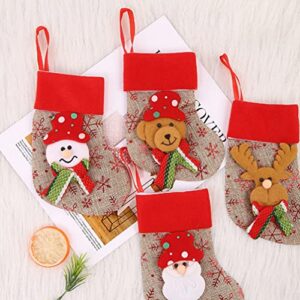 Amosfun Old Men Gifts 12pcs Christmas Stockings Cloth Bag Christmas Hanging Socks Christmas Tree Decorations for Party Kids Teens Stocking Stuffer