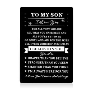 inspirational christmas gifts to my son from mom i love you wallet card stocking stuffers for teen boys teenagers engraved valentine birthday graduation back to school coming-to-age gift for him