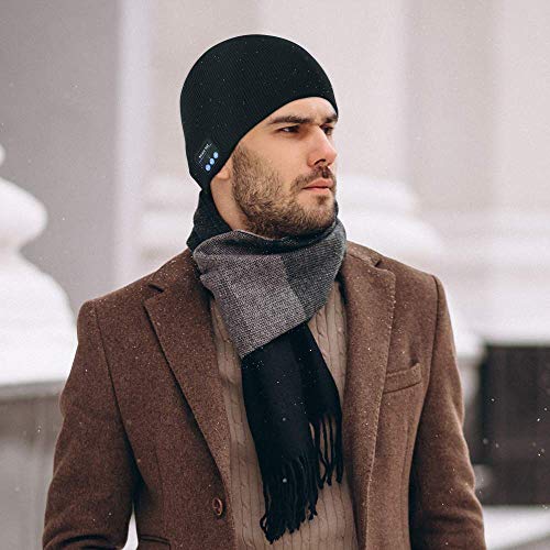 Mens Gifts Bluetooth Beanie Hat - Christmas Stocking Stuffers for Men Hats with Bluetooth Headphones, Bluetooth Winter Hat Fashion Music Beanie Birthday Gifts for Dad Women Teen Boys Girls Husband Him