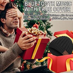 Bluetooth Beanie Hat,Gifts for Men Women Teen Boy Teen Girl,Unique Tech Christmas Stocking Stuffer Mens Womens Him (Black)