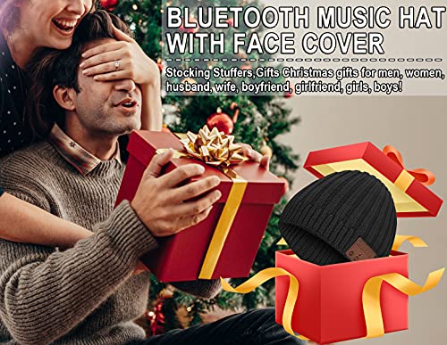 Bluetooth Beanie Hat,Gifts for Men Women Teen Boy Teen Girl,Unique Tech Christmas Stocking Stuffer Mens Womens Him (Black)