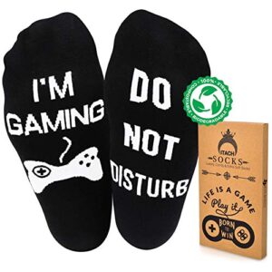 itach do not disturb im gaming socks for men teen boys – gamer socks for sons husbands dad | stocking stuffers for teen boys