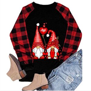 Women's Valentines Tops Happy New Year Shirts Stocking Stuffers for Teens Long Sleeve Shirts for Women Black