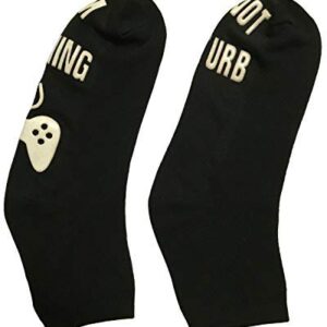 Horande Novelty Cotton Socks Do Not Disturb Socks Funny Gifts for Men Women Gamers, Black, Medium