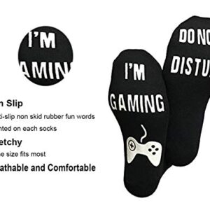 Horande Novelty Cotton Socks Do Not Disturb Socks Funny Gifts for Men Women Gamers, Black, Medium