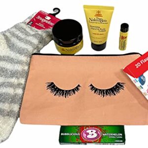 Twisted Anchor Trading Company 7 pc Valentine Gifts For Teens, Women, Valentine Gifts for Girls, Includes Bath & Body Products, Fuzzy Socks, gum and is tucked inside a cute cosmetic case