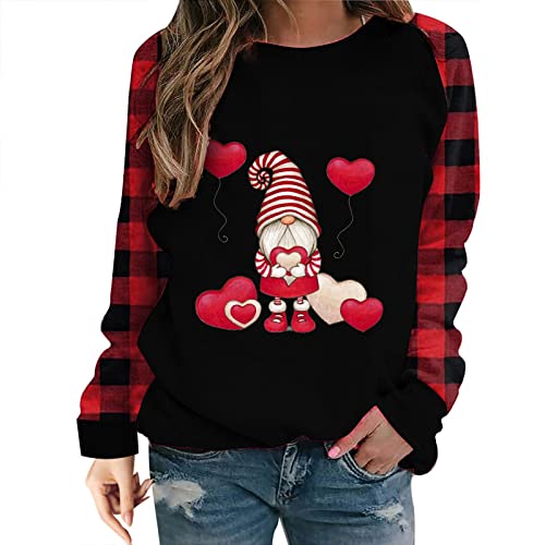 Women's Valentines Day Shirt New Years Eve Outfits Women Stocking Stuffers for Teens 2023 Black