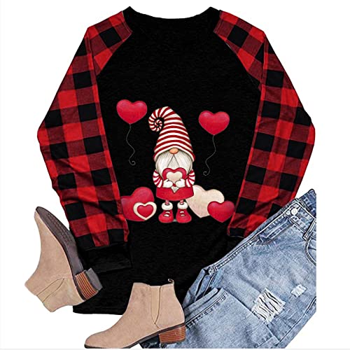 Women's Valentines Day Shirt New Years Eve Outfits Women Stocking Stuffers for Teens 2023 Black