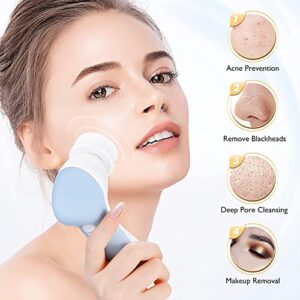 Facial Cleansing Brush Face Scrubber: COSLUS 7in1 JBK-D Electric Exfoliating Spin Cleanser Device Waterproof Deep Cleaning Exfoliation Rotating Spa Machine - Electronic Acne Skin Wash Spinning System