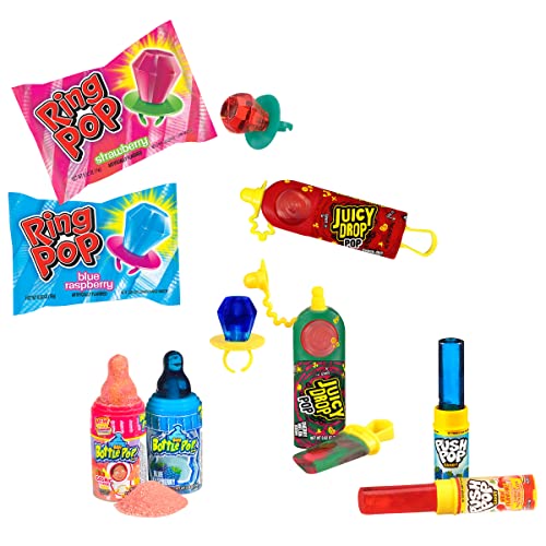 Bazooka Candy Brands Easter Candy Box - 18 Count Lollipops W/ Assorted Flavors From Ring Pop, Push Pop, Baby Bottle Pop & Juicy Drop - Easter Candy Gift Box for Easter Parties & Easter Egg Hunts
