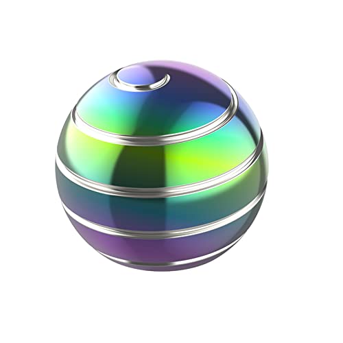 Apqdw Kinetic Desk Toy Ball, 1.54'' Kinetic Desktop Spinning Toys, Optical Illusion Toys for Anxiety, ADHD, Birthday Gift for Dad, Mom, Son, Daughter (39MM, Rainbow-A)