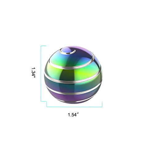 Apqdw Kinetic Desk Toy Ball, 1.54'' Kinetic Desktop Spinning Toys, Optical Illusion Toys for Anxiety, ADHD, Birthday Gift for Dad, Mom, Son, Daughter (39MM, Rainbow-A)