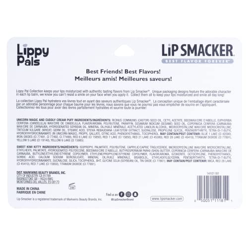 Lip Smacker Lippy Pals Flavored Lip Balm | Unicorn, Bunny, Llama | Clear Matte | for Kids Stocking Stuffer Christmas Gift | Set of 3