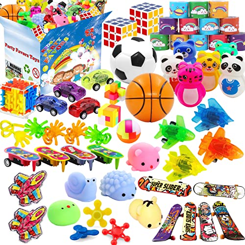 52 Pack Party Favors Toy Assortment Bundle for Kids,Birthday Bag Fillers Stocking Stuffers,Carnival Prizes School Classroom Rewards Treasure Box Toys Pinata Stuffers Goodie Bags Bulk Toys