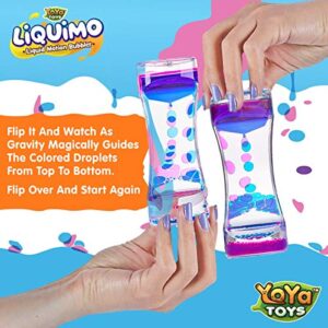 Yoya Toys Liquimo - Liquid Motion Bubbler for Kids and Adults (3-Pack) - Hourglass Liquid Bubbler - Timer for Sensory Play, Fidget Toy - Stress Management - Cool Desk Décor