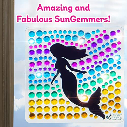 SUNGEMMERS Big Gem Mermaid & Dolphin Diamond Window Art Suncatcher Kit for Kids 6-8 9 10, Birthday Gifts for 7 Year Old Girl, Arts and Crafts for Girls Ages 8-12, Easter Basket Stuffers for Kids