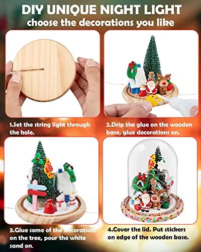 Christmas Gifts, Make Your Own Night Light DIY Arts and Crafts for Kids 4 5 6 7 8 Year Old Girls Christmas Stocking Stuffers, Xmas Tabletop Decoration Women Room Decor Nightlight Toys