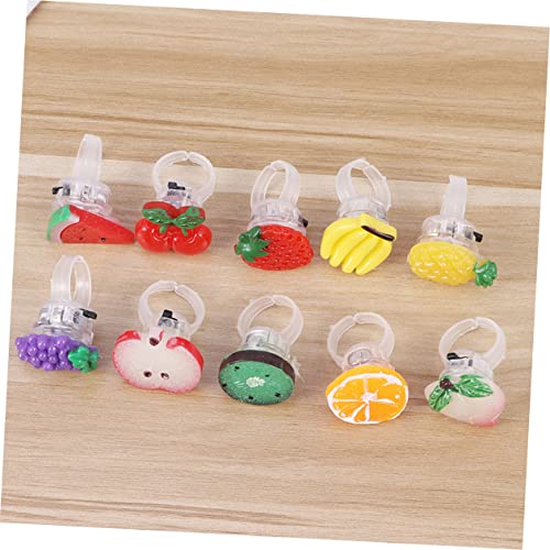 STAHAD 100 Pcs Children's Ring Bulk Toys for Kids Bulk Kids Toys Bulk Stocking Stuffers for Kids Glow in The Dark Party Supplies LED Fruit Jelly Rings Pinata Filler Kids Accessory Pinata
