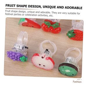 STAHAD 100 Pcs Children's Ring Bulk Toys for Kids Bulk Kids Toys Bulk Stocking Stuffers for Kids Glow in The Dark Party Supplies LED Fruit Jelly Rings Pinata Filler Kids Accessory Pinata