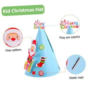 Gadpiparty 6pcs Cartoon Paper Christmas Hat Kid Gifts Stocking Stuffers Ebt Childrens Santa Hats Christmas Party Supplies Kids Christmas Hat Party Celebration Hat Paper Christmas Hat Cartoon