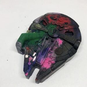 Set of 2 Recycled Crayon multi color Falcon Space Ship Crayons - Galaxy party favors - Kid Prize - Han Solo Chewy