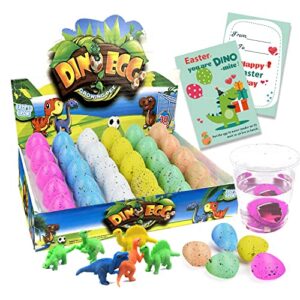 miirr dinosaur eggs, 30pcs dino smashers eggs kit as easter day party favors games supplies, hatching in water growing toys for boys girls 4-7