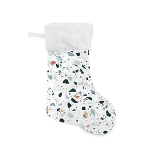 kigai christmas stockings classic terrazzo large candy stockings stuffers kids cute xmas sock decorations 1pc for home holiday party 12″ x18″
