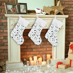 Kigai Christmas Stockings Classic Terrazzo Large Candy Stockings Stuffers Kids Cute Xmas Sock Decorations 1PC for Home Holiday Party 12" x18"