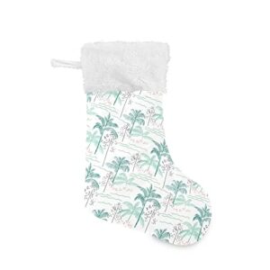kigai christmas stockings cute palm trees large candy stockings stuffers kids cute xmas sock decorations 1pc for home holiday party 12″ x18″
