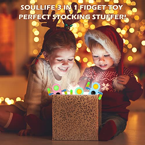 SoulLife 24 Pack Easter Basket Stuffers DIY Popper Chain Fidget Spinners Stress Relief Anxiety Reduction Fidget Toys Bulk, Birthday Return Gift Party Favors Classroom Prizes Stocking Stuffers for Kids