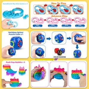 (63 Pcs) Fidget Toys Pack, Party Favors Carnival Treasure Classroom Prizes Small Mini Bulk Sensory Figit Toys Set for Boys Girls Kids Adults, Stress Relief & Anxiety Relief Tools Autistic ADHD Toys