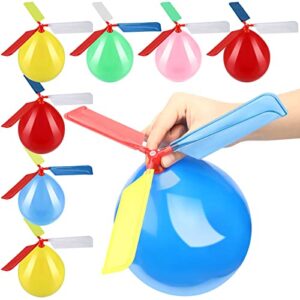 24 pcs balloon helicopters balloons flying with whistle kids flying toys birthday party toys stocking stuffer return gifts for boys girls baby shower parties outdoor, 12 year old (bright color)