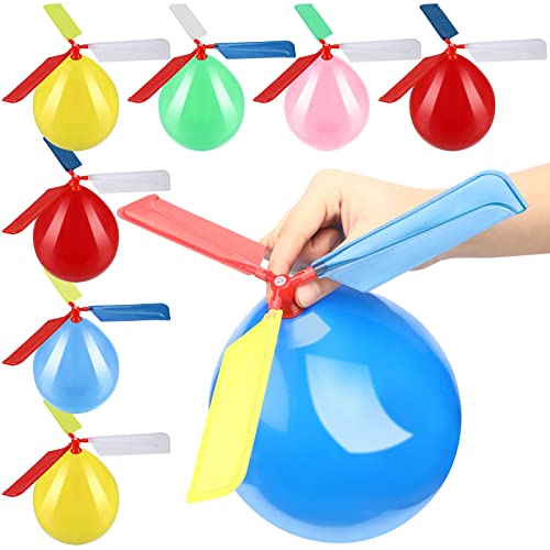 24 Pcs Balloon Helicopters Balloons Flying with Whistle Kids Flying Toys Birthday Party Toys Stocking Stuffer Return Gifts for Boys Girls Baby Shower Parties Outdoor, 12 Year Old (Bright Color)